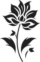 Stylish Monochrome Bloom Emblematic Mark Elegant Bloom Essence Black Emblem vector