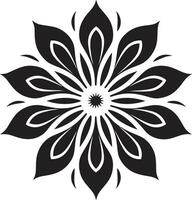 Monochrome Blossom Emblem Styling Stylish Botanical Emblem Iconic Mark Detail vector