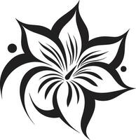 Elegant Bloom Icon Monochrome Emblem Detail Graceful Flower Symbol Stylish Mark vector