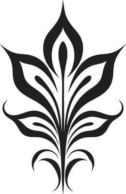Artistic Floral Design Stylish Mark Chic Blossom Mark Black Emblematic Detail