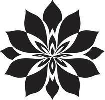 Graceful Flower Element Stylish Symbol Minimalist Floral Emblematic Detail vector