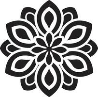 Monochrome Blossom Styling Emblem Mark Stylish Botanical Emblem Iconic Mark Detail vector