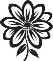Elegant Blossom Detail Symbol Mark Graceful Floral Mark Black Emblem Detail vector