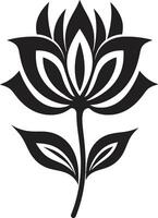 Stylish Botanical Emblem Iconic Mark Detail Singular Petal Emblem Icon Detail vector