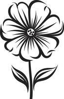 Casual Hand Drawn Flower Black Sketch Icon Scribbled Petal Icon Monochrome Logo vector