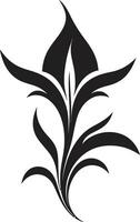 Monochrome Petal Artistry Iconic Detail Stylish Floral Impression Black Emblematic Mark vector
