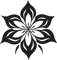 Elegant Floral Element Monochrome Emblem Mark Chic Bloom Emblem Iconic Monochrome Detail vector