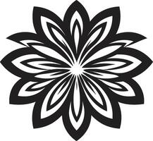Minimalistic Bloom Symbol Iconic Design Mark Elegant Floral Element Monochrome Emblem Mark vector