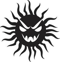 Infernal Blaze Black Sun Fury Solar Outcry Angry Sun vector