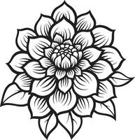 Elegant Petal Essence Black Logo Singular Blossom Stylish Design vector