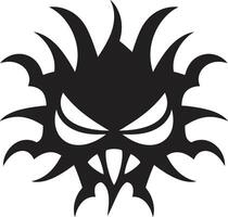 Raging Radiance Black Sun Fury Fury Eclipse Angry Sun Emblem vector