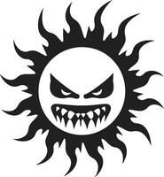 Fury Eclipse Angry Sun Emblem Eclipse of Fury Black Suns Wrath vector