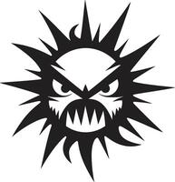 Scorched Anger Black ic Sun Searing Outcry Angry Sun vector