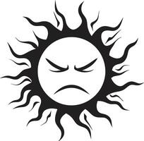 Blazing Eclipse Black Suns Rage Eclipsed Inferno Angry Sun vector