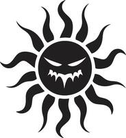 Solar Anger Black ic Sun Tempestuous Outburst Angry Sun vector