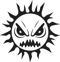 Eclipse of Fury Black Suns Wrath Infernal Radiance Angry Sun vector