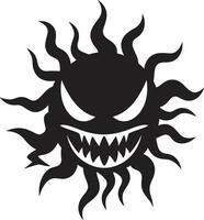 Tempestuous Blaze Angry Sun Raging Radiance Black Sun Fury vector