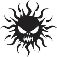 Fury Eclipse Angry Sun Emblem Eclipse of Wrath Black Suns Rage vector
