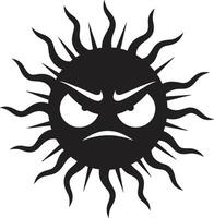 Inferno Blaze Anger in Black Scorched Solstice Angry Suns vector