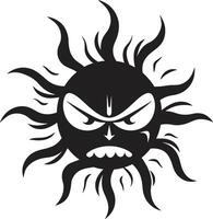 Searing Sunburst Angry Sun Angry Radiance Black of Sun vector