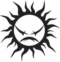 Solar Anger Black ic Sun Tempestuous Outburst Angry Sun vector