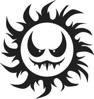 Tempestuous Blaze Angry Sun Raging Radiance Black Sun Fury vector