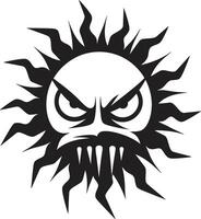 Solar Fury Black Suns Angry Tempestuous Dawn Angry Sun vector