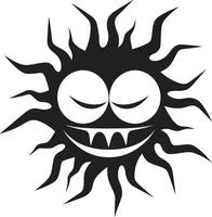 Wrathful Dawn Suns Anger in Temperamental Radiance Black Sun vector