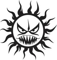 Furious Flare Black Angry Sun Burning Wrath of Angry Sun vector