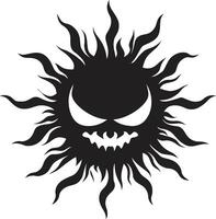 Searing Sunburst Angry Sun Angry Radiance Black of Sun vector