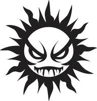 Eclipsed Fury Angry Sun in Form Blazing Outcry Angry Suns Black vector