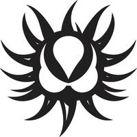 Fury Eclipse Angry Sun Emblem Eclipse of Wrath Black Suns Rage vector