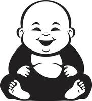 zen joven negro Buda silueta Buda bambino dibujos animados Buda silueta vector
