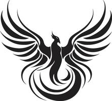 Phoenix Resilience Black Flame Rise Symbol Emblem vector