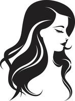 Serene Mystique Womans Face in Silhouette Elegant Flutter Black Butterfly Silhouette vector