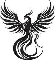 renacimiento fuego emblema emblemático fénix Resiliencia negro vector