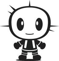 robot explosivo compañero mascota emblema explosivo dinamo negro vector