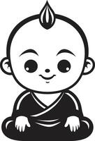 Buddha Bambino Peaceful Prodigy Buddha Kid vector