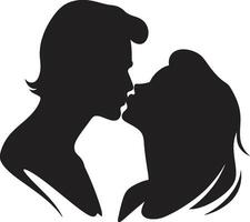 Cherished Embrace ic Love Endless Affection Silhouette vector