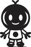 Explosive Dynamo Emblematic Mascot Boom Buddy Bot Black vector