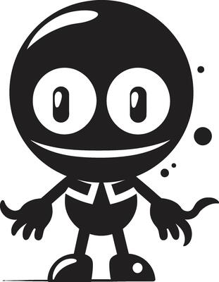 BlastBot Buddy Black Emblematic Explosive Dynamo Mascot Emblem