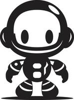 Blastastic Buddy Black RoboBlast Mascot ic Black Emblem vector