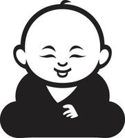 pequeño bodhisattva Buda silueta apasionado abrazo romance emblema vector