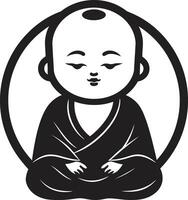 loto pequeño uno Buda armonía cría dibujos animados Buda niño vector