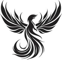 Radiant Feathered Black Revival Wings Symbol vector