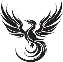 Phoenix Rebirth Wings Black Emblematic Revival Blaze vector