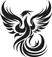 Flame Resilience Symbol Black Emblematic Phoenix Flame Rise vector