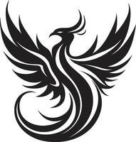 Rising Phoenix Wings Emblem Phoenix Ignition Black Emblem vector
