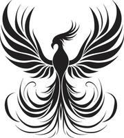 Phoenix Flame Rise Resilient Feather Black vector