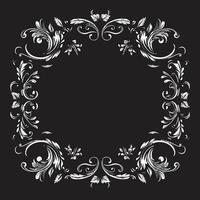 victoriano ensueño florido negro marco para ic s clásico fusión artístico decorativo marco vector